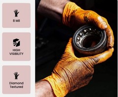 SureCare® MEDIUM 8 Mil Diamond Textured Orange Nitrile Sure-Tac Gloves (500)