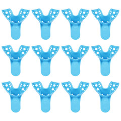Dental Impression Tray Bag of 12, Perforated Disposable Trays,10 Anterior L