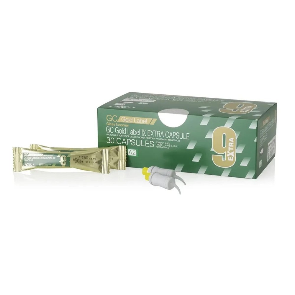 GC Gold Label 9 Extra Capsules Pack Of 30 A2 Fluoride Releasing GIC