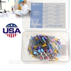 100pcs Dental Prophy Polishing Brushes Polisher Flat Type Colorful Nylon