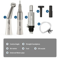 AZDENT Dental Slow Low Speed Handpiece 2/4Hole Motor /Polishing Burs Disc HP /RA