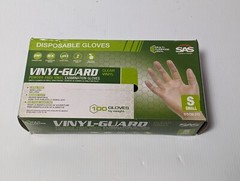 2 Boxes of 100 SAS Vinyl-Guard Disposable Vinyl Gloves for Food Handling – Small