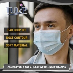 500 White ASTM Level 3 Face Masks 4-Ply Disposable Surgical Medical Shield Tulip