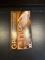 Gpx3 Industrial Vinyl Gloves Powder Free Latex Free Ambidextrous EXTRA LARGE
