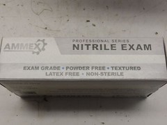 Ammex APFN46100 Exam Blue Nitrile Gloves Sz Large (Case of 1000) 10 boxes of 100