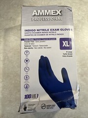 AMMEX Indigo Nitrile Disposable Exam/Medical Gloves 3 Mil Latex-Free, Box of 100