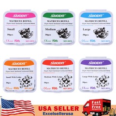 1-10 Box Dental Matrices Bands Matrix Refill Sectional Contoured 35μm S/M/L SA