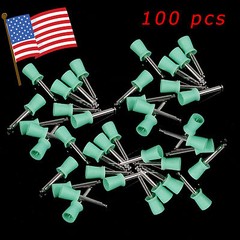100 pieces Dental Rubber Prophy Tooth Polish Polishing Cups Latch Type Green NJ
