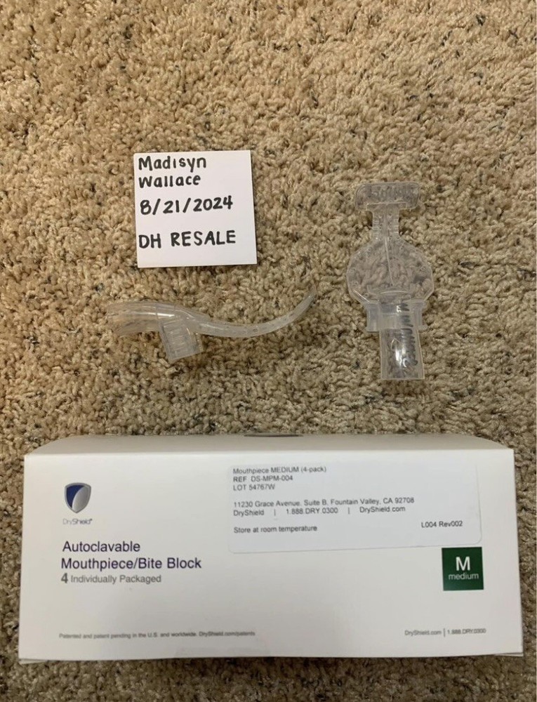 Dryshield Autoclavable Mouthpiece/Bite Block 4-pack Medium