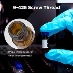 3000x 2ml Autosampler Amber/Clear Glass Vials 9-425 Pre-slit Thread Caps HPLC GC