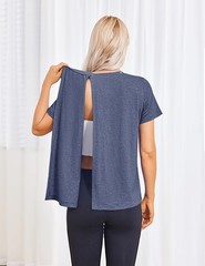 Deyeek Open Down Back Hospital Gowns for Women Post 3X-Large, Blue Purple