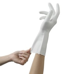 Premium Latex Free Cleaning Gloves 3 Pair Small White 12 Inch Cuff