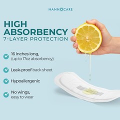 Nannodry Incontinence Pads For Women – 100 Organic Cotton Postpartum Pads