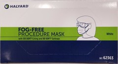 *50-Pieces* Halyard Fog Free Procedure Face Mask Type II Earloop White 62363