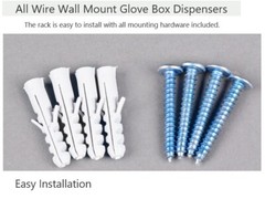 3-Tier Glove Box Holder White Wire Wall-Mount Saves Counter Space