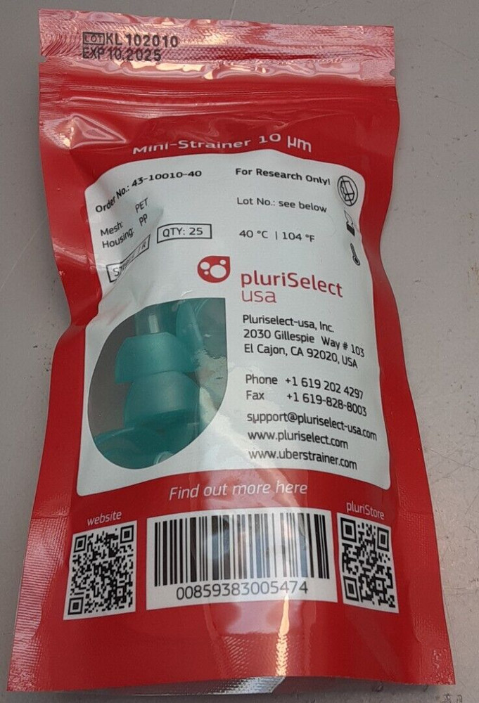 PLURISELECT 10µm mini-strainer/sterile (sealed bag of 25) 43-10010-40