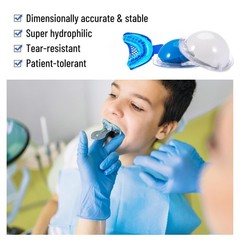 2x400g (Base+Catalystst)/12x25g Dental Putty Fast Set PVS VPS Impression Trays