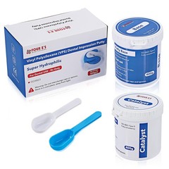 2x400g (Base+Catalystst)/12x25g Dental Putty Fast Set PVS VPS Impression Trays