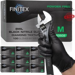 Diamond Textured Black Nitrile Gloves 8Mil – 1000PCS, Ultimate Grip & Protection