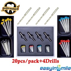 20Pcs/Pack Dental Endodontic Quartz Glass Fiber Resin Post Assorted With 4Drills