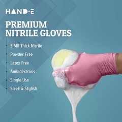 Pink Nitrile Disposable Gloves – Esthetician, Nail Tech, Hair Dye & Stylist, …