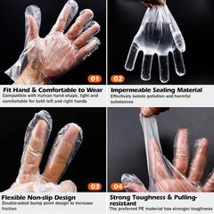 20000 Pcs Disposable Gloves, Clear Food Grade Cooking & Food Handling Gloves, 10