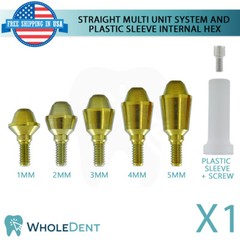 X1 Straight Abutment Multi Unit 1.6mm System Plastic Sleeve Set Dental Int Hex