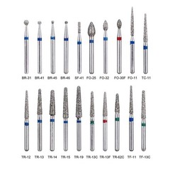 100pcs Dental Diamond Burs for High Speed Handpiece Medium 1.6mm Friction Grip