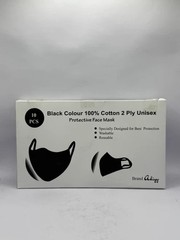 10-Pack Adiyy Black Cotton Face Masks – 2-Ply Reusable & Washable – Unisex Adult