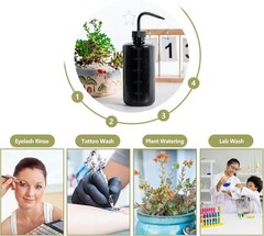 Melphoe Tattoo Wash Bottle Squeeze 3Pcs 500ml Squirt 3*500ml, Black