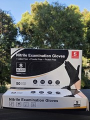 100 Schneider Nitrile Exam Gloves Small Black Powder Free Food Service NBFK7111