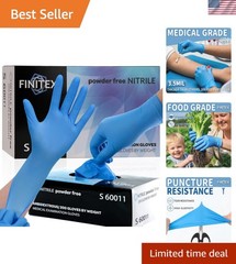 Blue Disposable Nitrile Exam Gloves – 200 PCS/BOX 3.5mil Rubber Powder-Free L…
