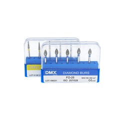 5Pcs DMXDENT Dental Diamond Burs Kit for High Speed Handpiece Medium FG 1.6MM