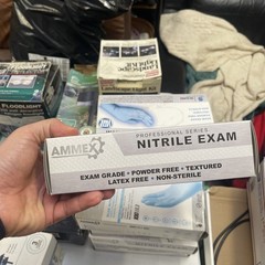 Ammex Nitrile Exam Gloves Sz Small Blue 100 Per Box 3 Mil