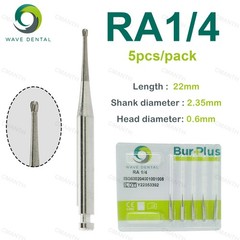 WAVE Dental Tungsten Carbide Burs Round Head RA Low Speed Burs Dia 2.35mm 5Pcs