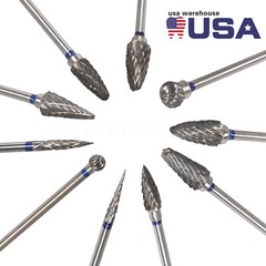 10 Pcs HP Tungsten Steel Carbide Cutter Dental Denture Burs Lab Drill Polisher P