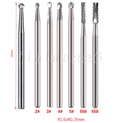 5-50* Dental Carbide Oral Surgical Round Burs FG2 4 8 Long Surgery Friction Grip