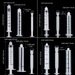 20 Pack Syringe without Needle, Plastic Curved Syringes for Epoxy Resin, Craft,
