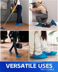 Heavy Duty Disposable Shoe Covers, Extra Large 6.7×17.7 In, Thick 0.3 Oz, Wat…