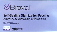Braval Self Seal Sterilization Pouches 3 1/2″ x 9″ Qty 1 or 6 (200/Box) 043-6816