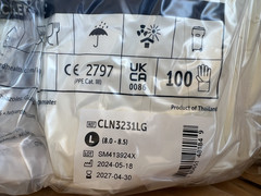 Halyard CLN3231LG PureZero Smooth HG3 White Nitrile Gloves Large EXP 2027 Lot