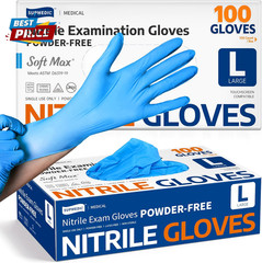 Medical Soft Max™ Nitrile Exam Gloves, 100 Count Latex-Free Powder-Free Non-Ster