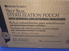 Henry Schein Self Seal Sterilization Pouches Case of 6 Boxes (1,200 Total) 3.5″