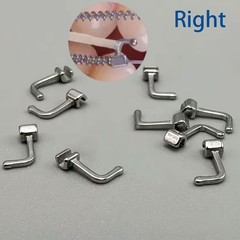 Dental Orthodontic Crimpable Hook Left/Right Sliding 90 Degree Bending 10Pc/pack