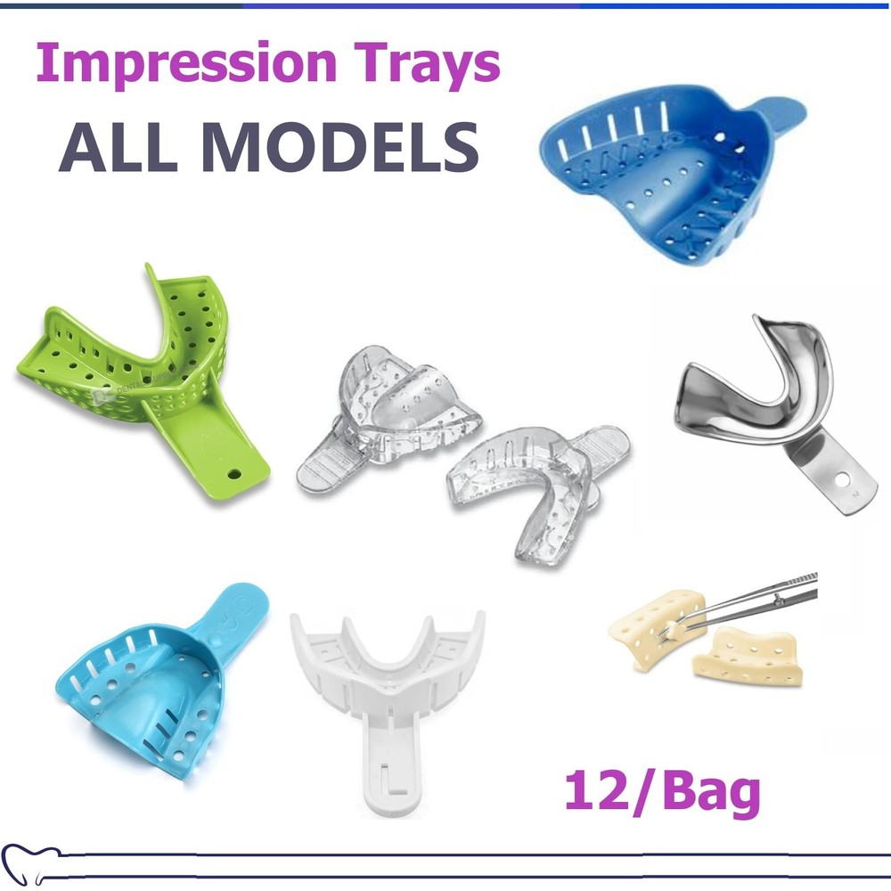 DENTAL VPS Impression Trays – All Models, 12 Sizes (X-L / L / M / S/ XS – Upper)