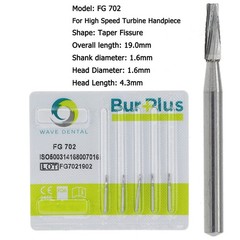 Wave Dental Carbide Burs FG 556 557 169L 701L High Speed Burs Friction Crip 19mm