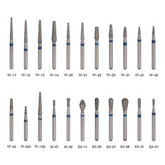 50pcs Dental Turbine Diamond Burs FG For High Speed Handpiece Friction Grip Burs