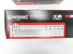 Ammex Gloveworks Small Black Nitrile Gloves Textured Non-Med 100ct Case of 1000
