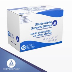 Dynarex Sterile Nitrile Surgical Gloves Size 7.5 Latex Free Comfortable Durable