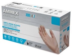 *300-Piece* Ammex Professional Vinyl Exam Medical Gloves Clear Large VPF66100